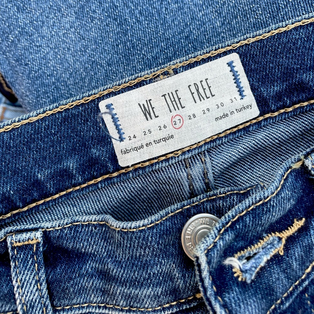 Free People WE THE FREE Jeans — distressed, patches